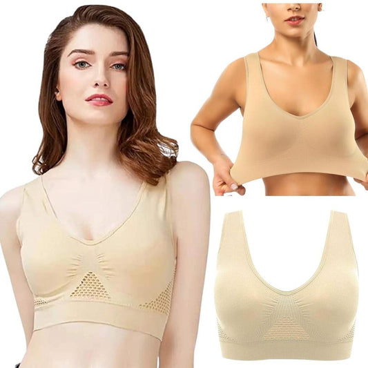 Women's Plain Sports Beige Color Bra