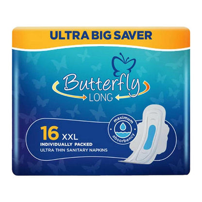 Butterfly Long 16PCS Sanitary Pads – Ultra Thin, Super Absorbent & Comfortable Protection