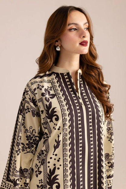 Stylish printed shirt and trouser set 2pcs women stitched outfit