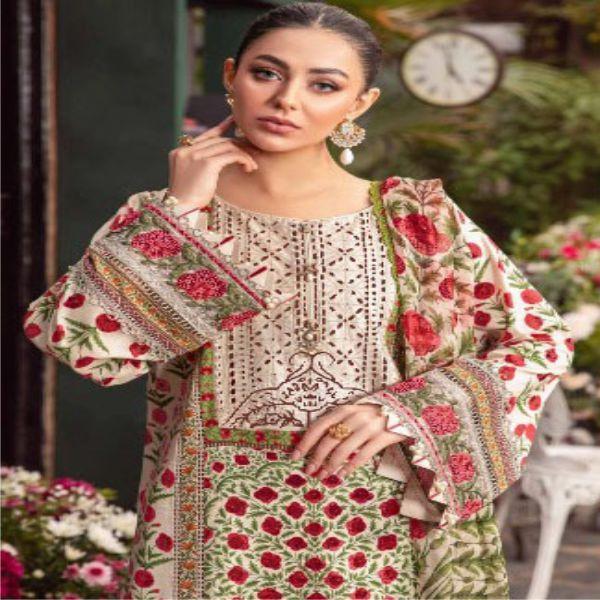 3pcs unstiched lawn printed suit