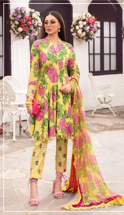 3pcs women unstiched Lawn suit