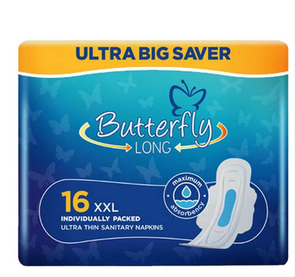 Butterfly Long 16PCS Sanitary Pads – Ultra Thin, Super Absorbent & Comfortable Protection