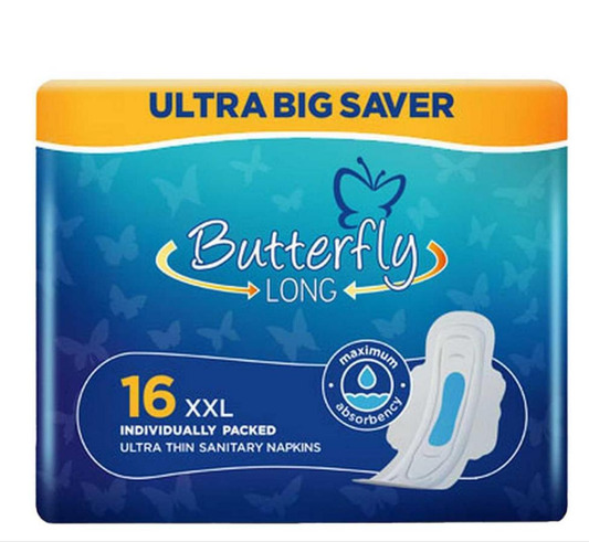 Butterfly Long 16PCS Sanitary Pads – Ultra Thin, Super Absorbent & Comfortable Protection