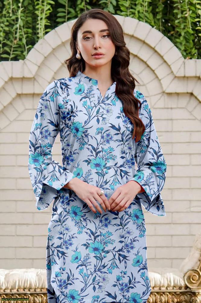 2 Pcs Women's Unstitched Dhanak printed Suit