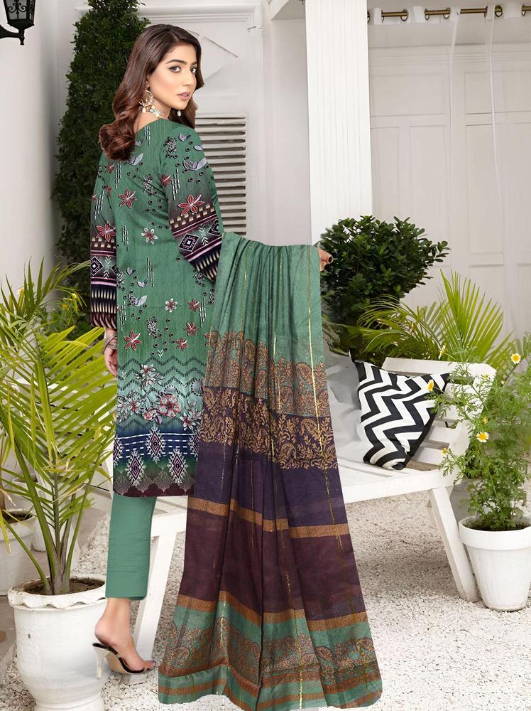 Women unstitched Lawn 3pcs suit