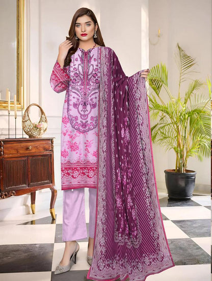 3pcs women unstiched Lawn suit