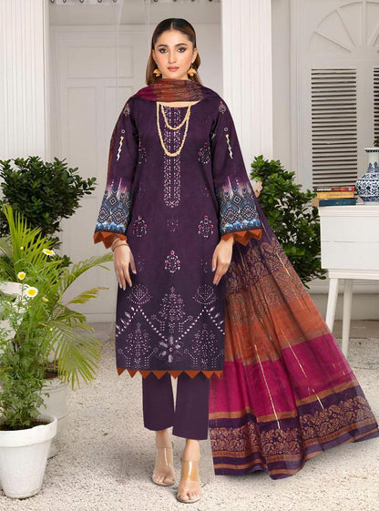 3pcs unstiched women Lawn suit